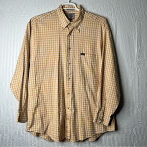 Vintage Faconnable Checkered Tan/Beige/White Button Down Shirt Size XL